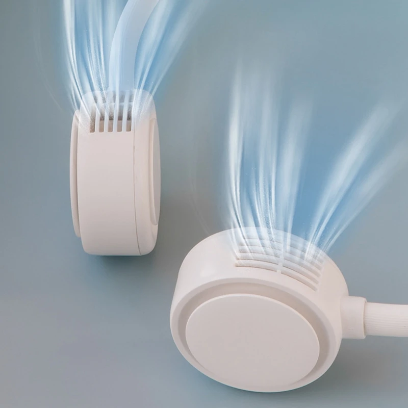 

USB Portable Fan Neck Fan Rechargeable Sports USB Desk Hand Air Conditioner Cooler Leafless Mini Fan