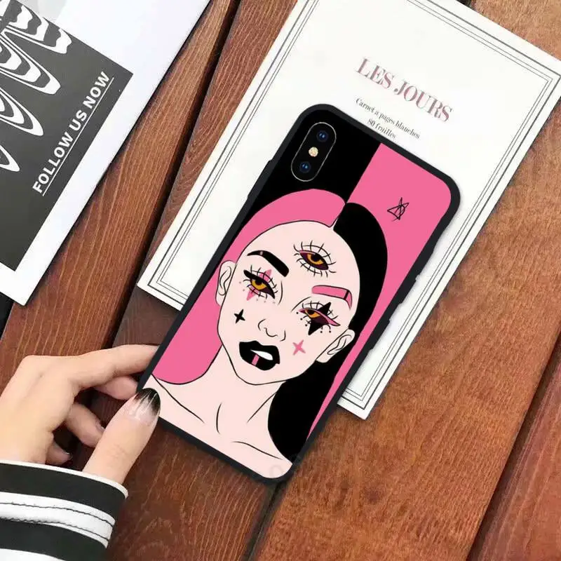 

Devil Woman Bad girl smoke eyes Phone Case for iPhone 11 12 mini pro XS MAX 8 7 6 6S Plus X 5S SE 2020 XR luxury cover funda