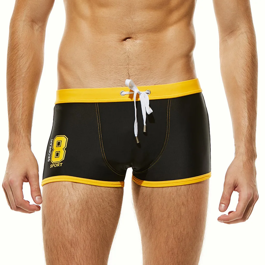 Мужские хлопковые трусы боксеры в полоску с заниженной талией|Плавки и пляжные