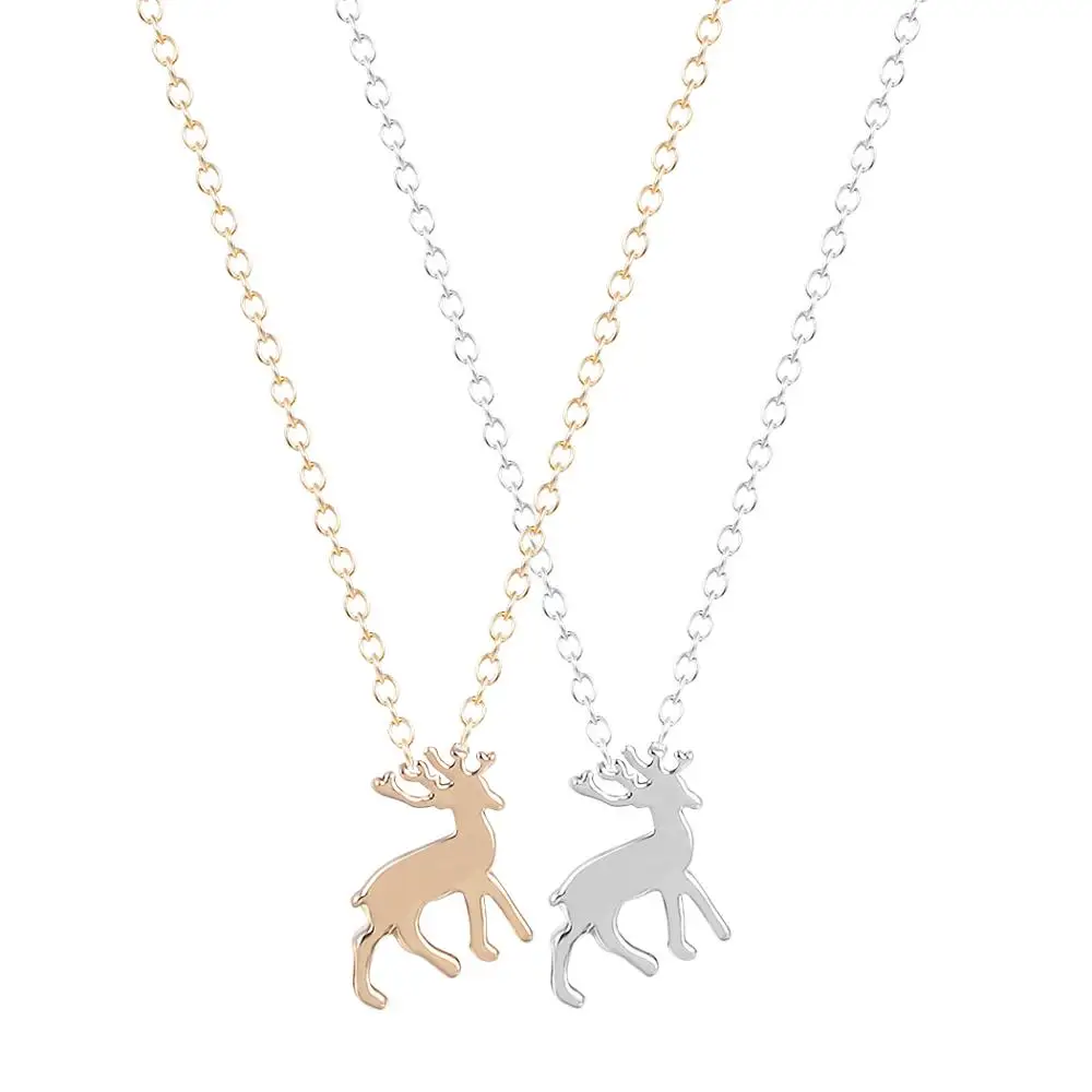 

Jinleansu Elk Deer Necklaces Rudolf Bambi Deer Antler Animal Pendant Necklace For Women Girl Jewelry