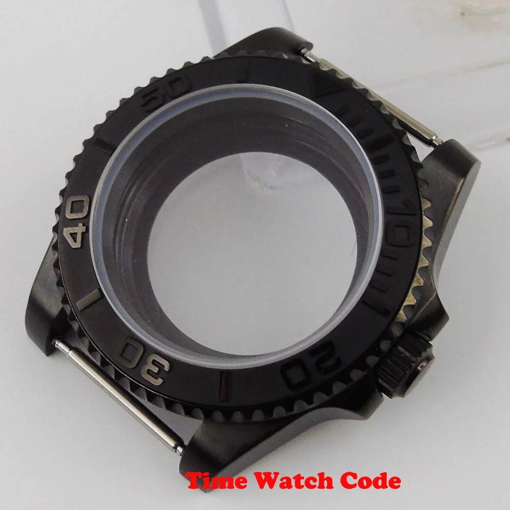 40 мм с PVD покрытием черный мужской чехол для часов подходит Miyota 8215 ETA 2836