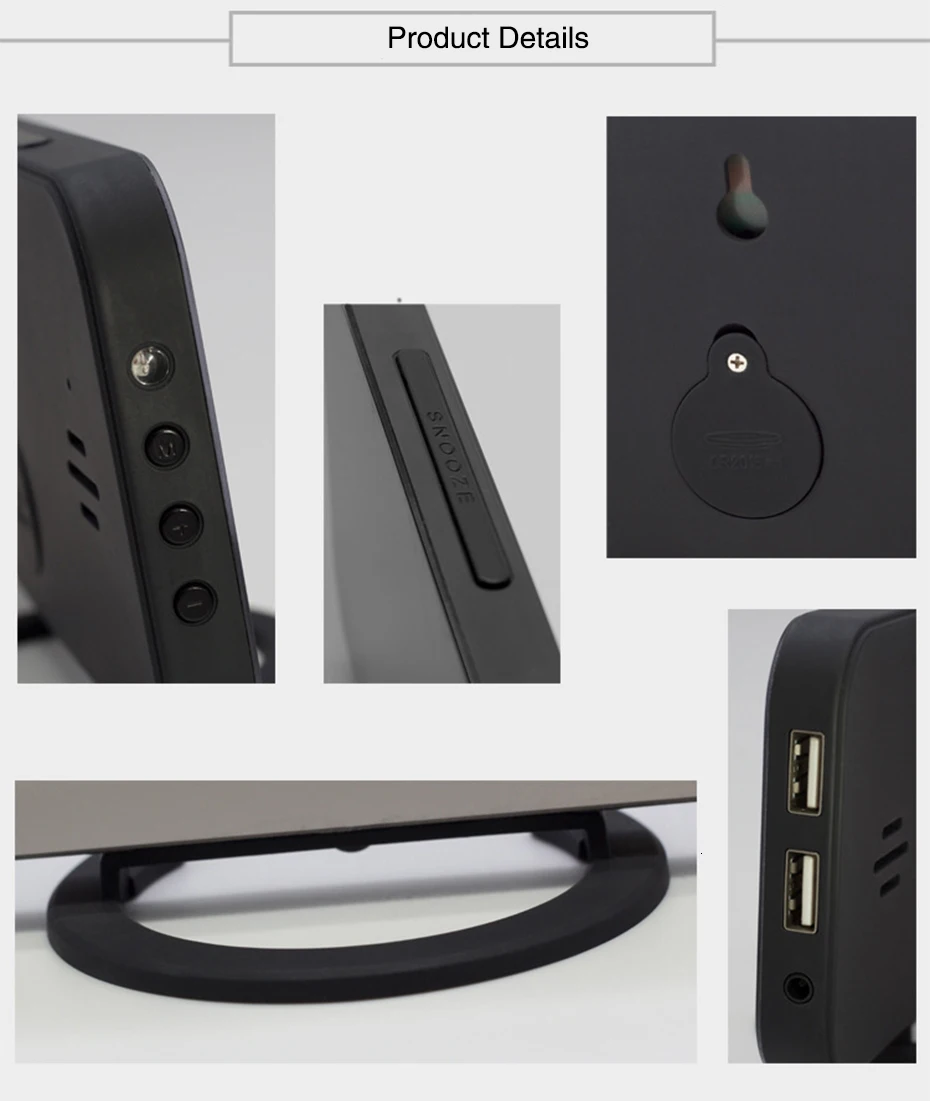 Цифровой будильник, светодиодный, зеркальные часы, повтор, USB, электронный, Despertador, настольная подставка, настенные часы, авто регулируемый светильник