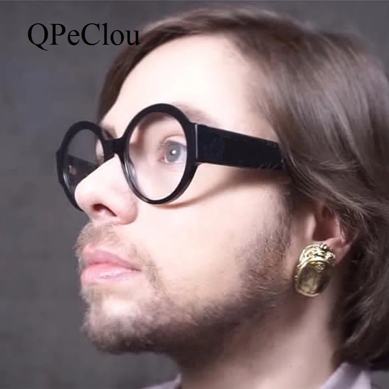 Очки большого размера QPeClou в круглой оправе для женщин дизайнерская винтажная