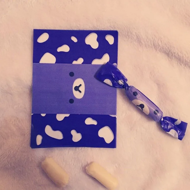 200 шт./лот Обложка для конфет с мультяшным фиолетовым медведем самодельная