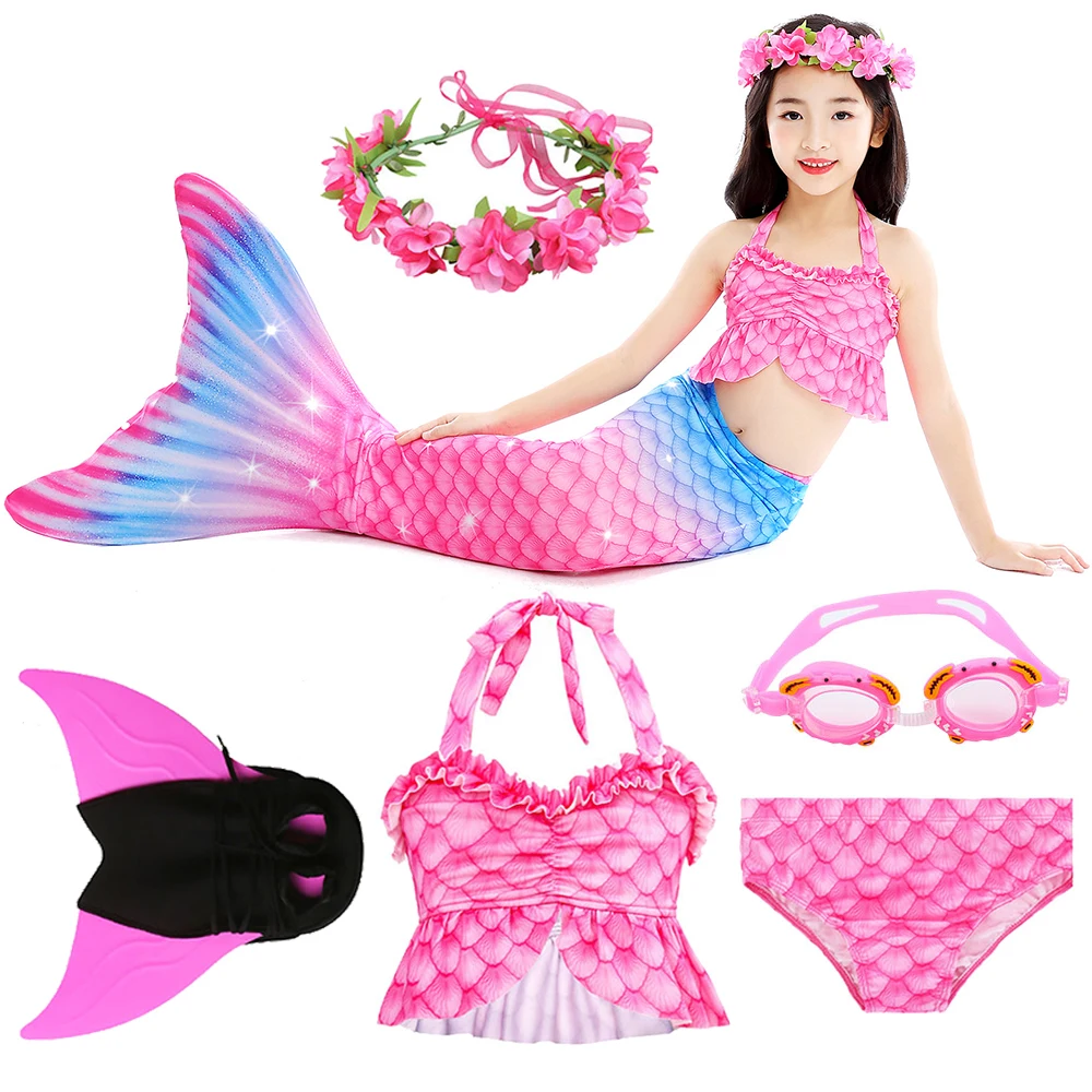 

Children's Mermaid Tail For Swimming Cosplay Costume Kids Kids Swimwear For Girls Baby Girl Swimsuit Monofin Flippers Swimsuit