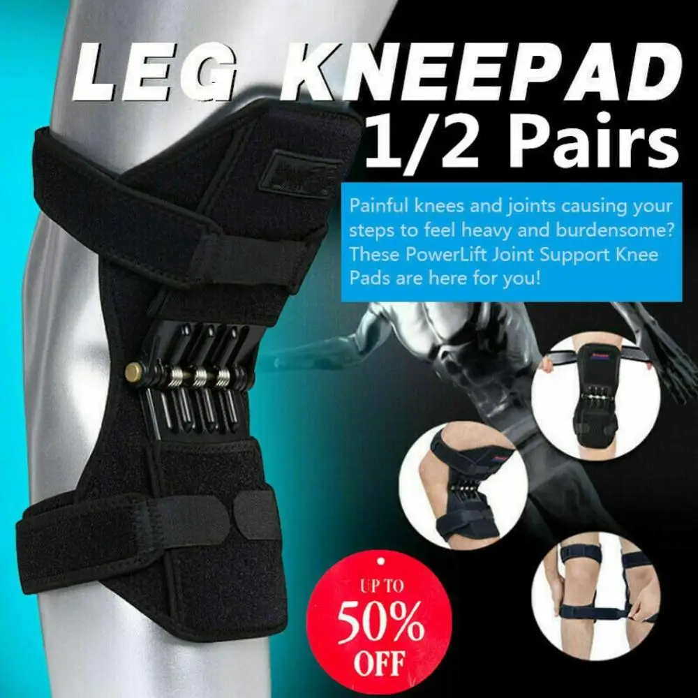 

2Pcs Joint Support Knee Pads Knee Patella Strap Breathable Non-slip Power Lift Spring Force Knee Booster Tendon Brace Band