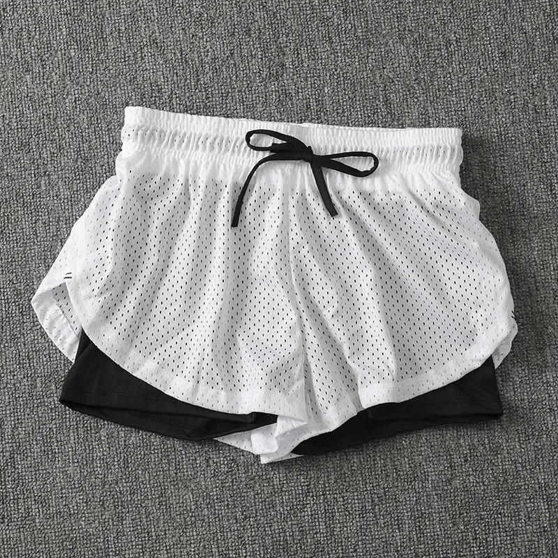 Женские шорты для йоги фитнеса спортивная одежда женщин сетчатые дышащие
