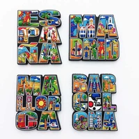 qiqipp spain barcelona madrid mallorca creative tourist souvenirs stereo letter magnetic refrigerator stickers