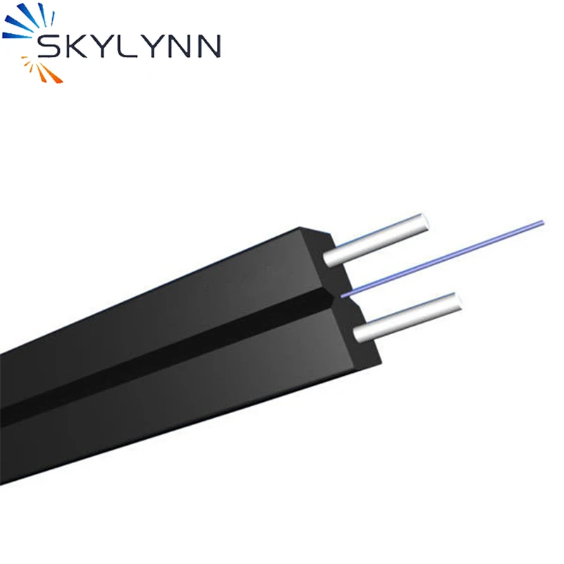 1Km/Drum Simgle Mode Single Core FTTH Indoor Drop Cable with 1.2mm Steel Wire Strenth Member LSZH Jacket(1-12 Core OEM Accept)