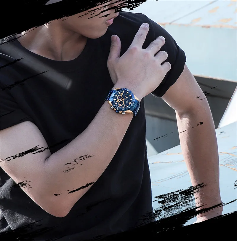 Часы наручные NAVIFORCE Мужские кварцевые в стиле милитари спортивные брендовые