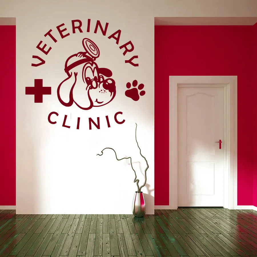 

Dogs Veterinary Services Wall Art Mural Removable Waterproof Vinyl Wall Decals Dogs Veterinary Clinic Sign Decoration H24