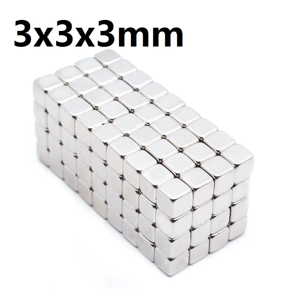 

1000Pcs 3x3x3 Neodymium Magnet 3mm x 3mm x 3mm N35 NdFeB Block Super Powerful Strong Permanent Magnetic Imanes