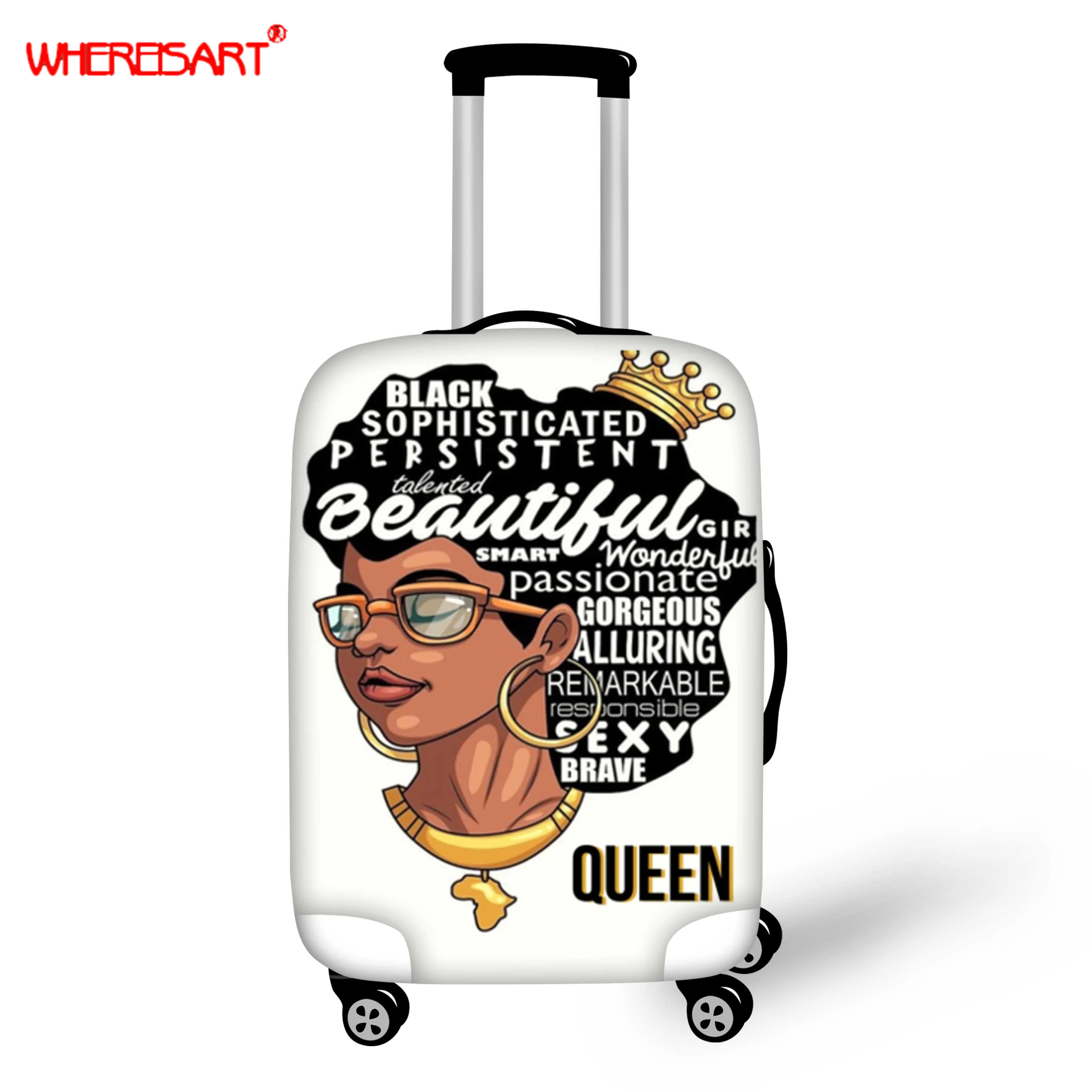 WHEREISART Черная Королева африканские толстые багажные Защитные чехлы для 18-30