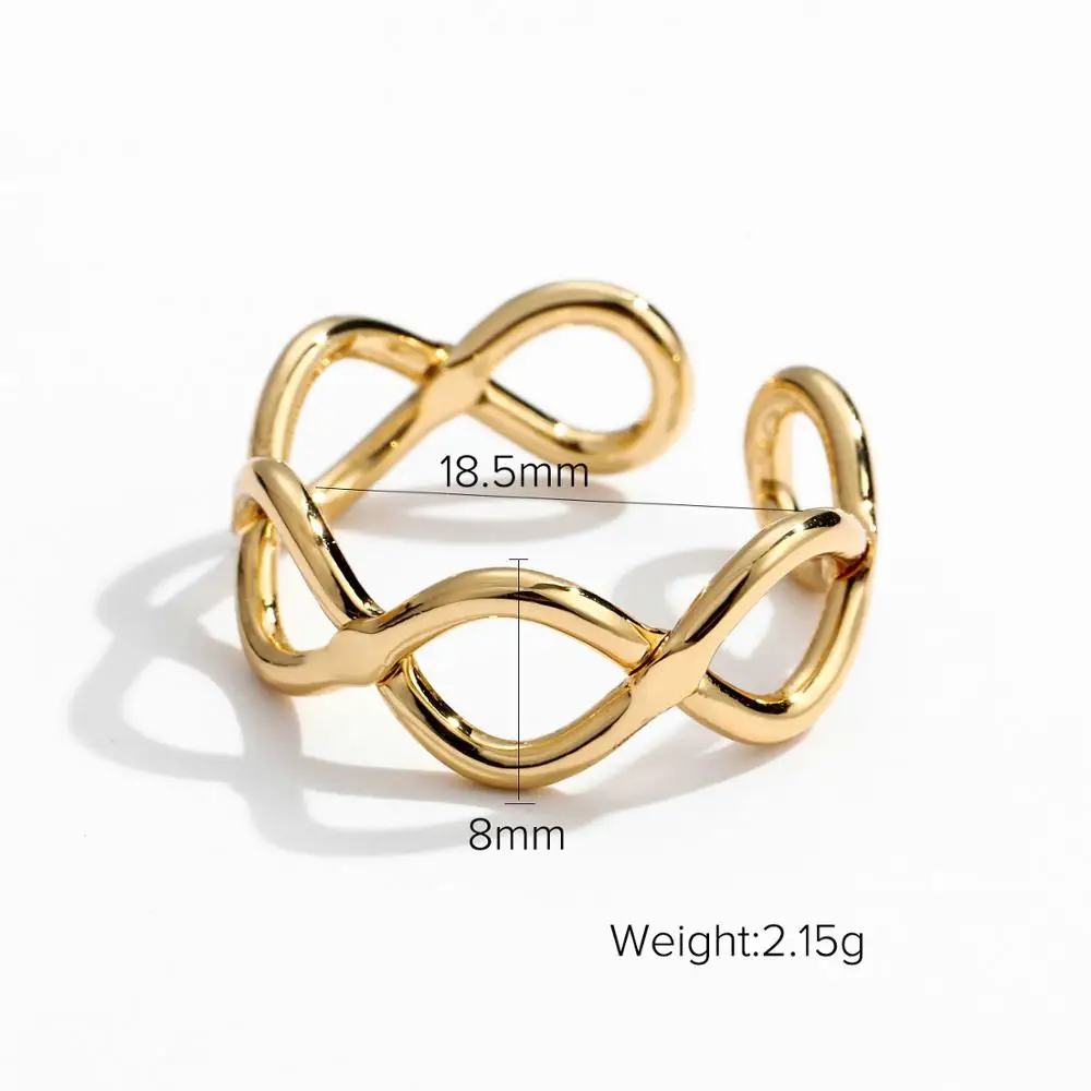 Новое поступление крестообразное кольцо золотистого цвета латунное Открытое