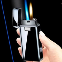 new windproof metal torch flint lighter jet free fire double flame conversion gas butane inflatable cigarette lighters gadgets