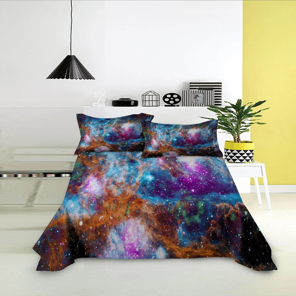 Постельное белье с рисунком звездного неба бытовое постельное Королевский
