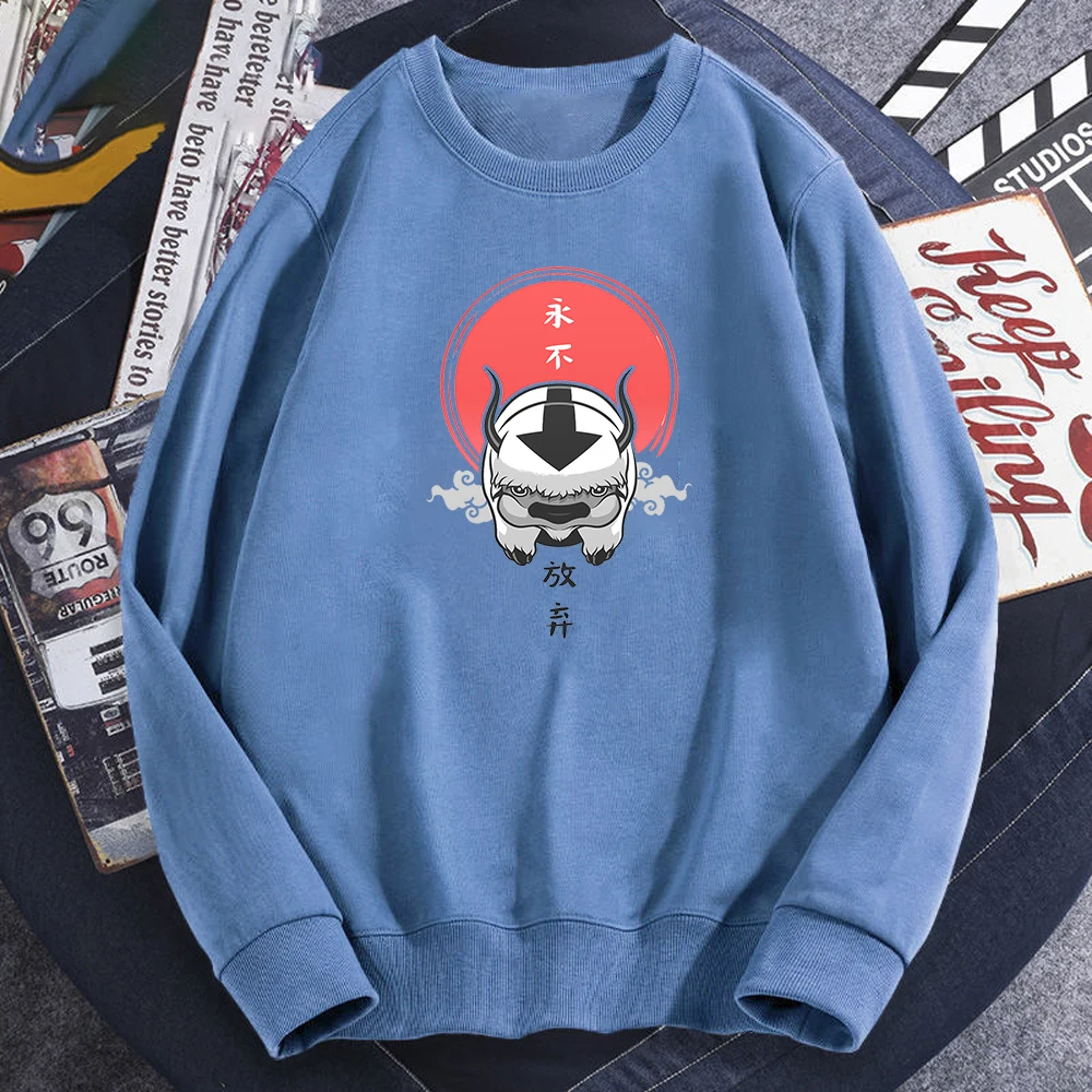Мужские толстовки с надписью Never Give Up Аватар Last Airbender мужские мультяшный пуловер в