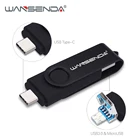 OTG USB флеш-накопитель WANSENDA 3 в 1, флешка на 512 ГБ, 256 ГБ, USB 3,0, флеш-накопитель на Type-CMicro USB, Android 128 ГБ, 64 ГБ, 32 ГБ, Cle USB