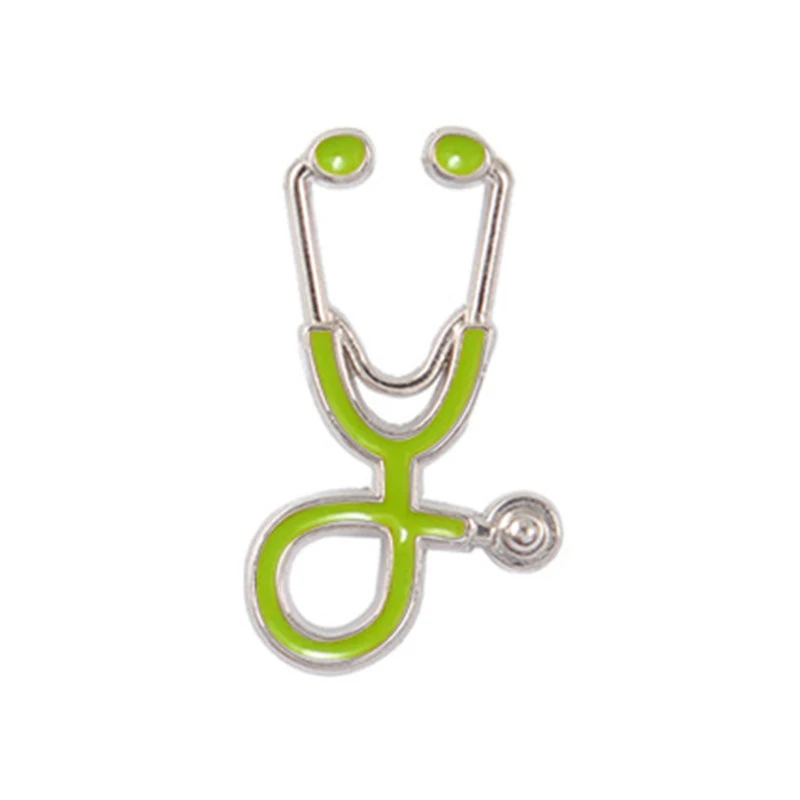 

1 Piece Creative Colorful Pins Medical Stethoscope Enamel Metal Brooches For Women Men Jackets Badges Jewelry Accessories Gifts