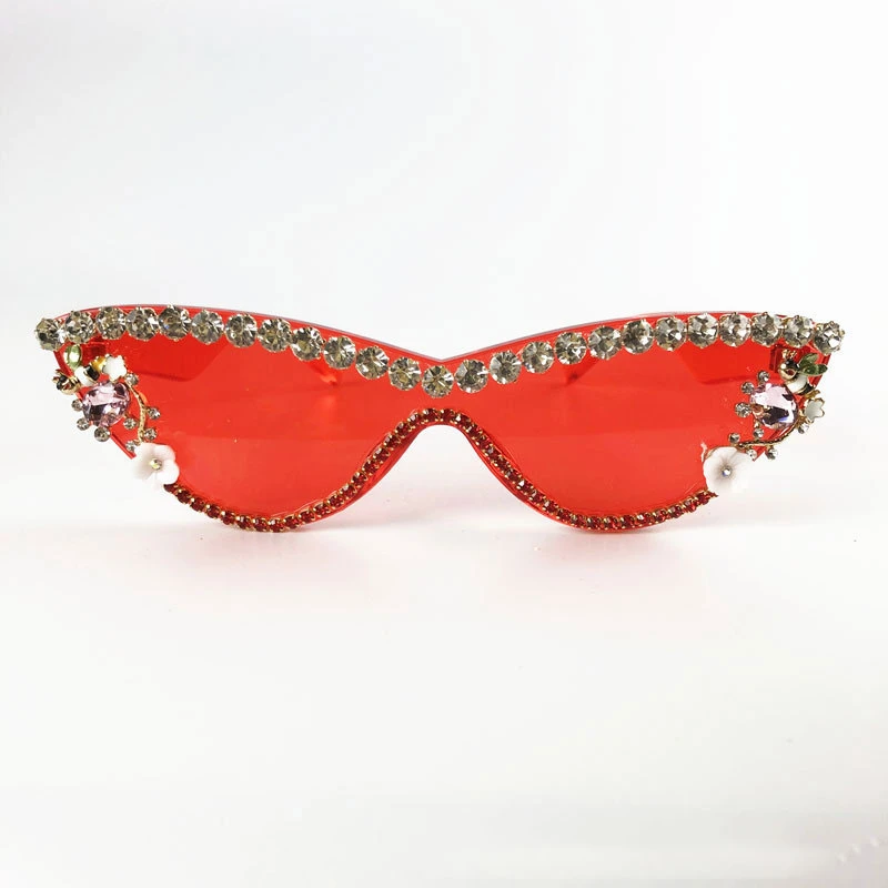 Tide Wild Rhinestone Chain солнцезащитные очки без оправы 2020 Новые однотонные летние модные