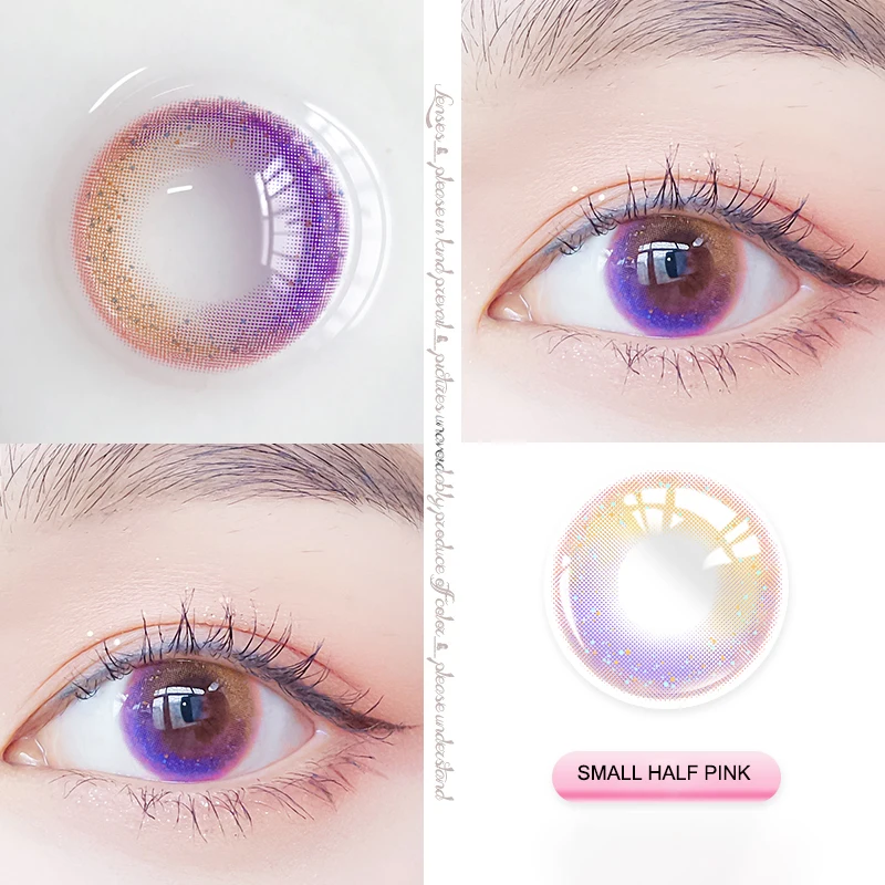 ovolook 2pcspair 6 tone lenses colorful contact lenses colored lenses for eyes 24 degrees yearly use eye color lens eye contact free global shipping