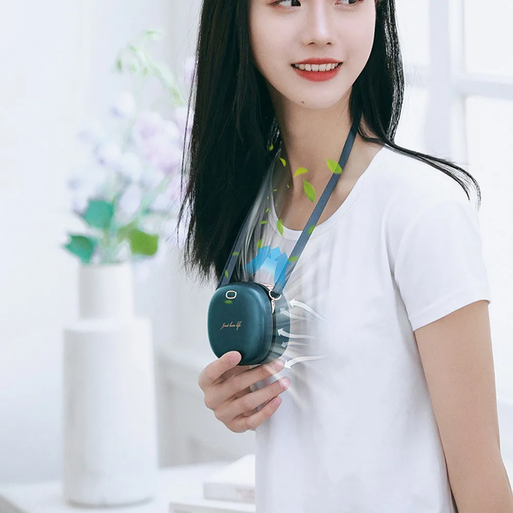 

Portable Hanging Neck Waist Fan USB Rechargeable 3 Speed Adjustable Air Cooler Handheld Personal Cooling for Travel Sports
