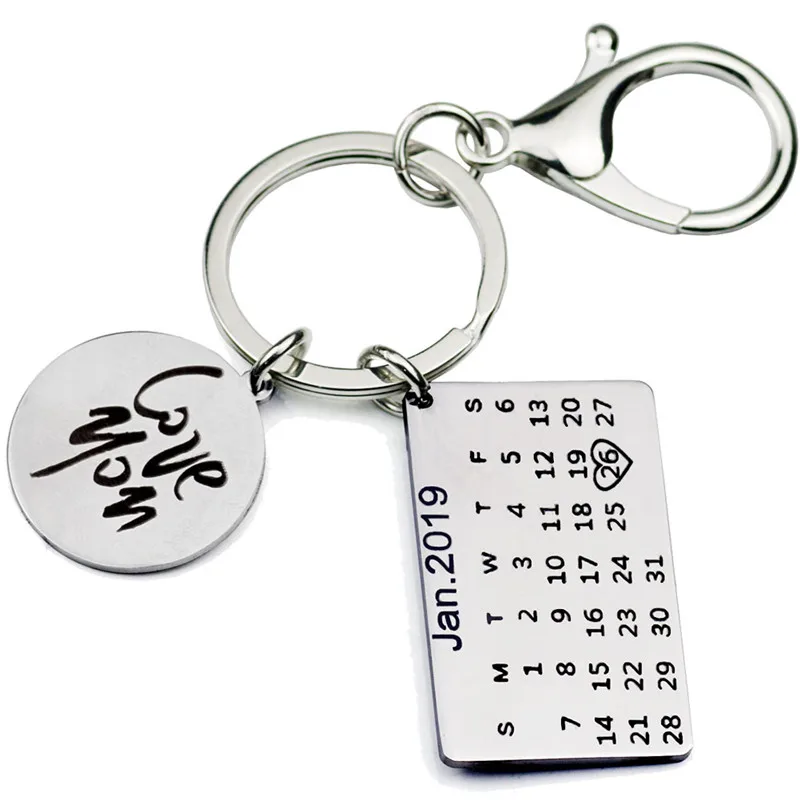 Регулируемый брелок из нержавеющей стали с гравировкой Love You на заказ подарок ко