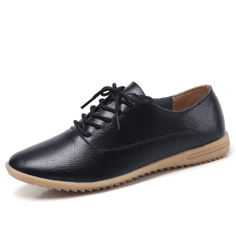 Осенние женские туфли-оксфорды балетки на плоской подошве женская обувь из