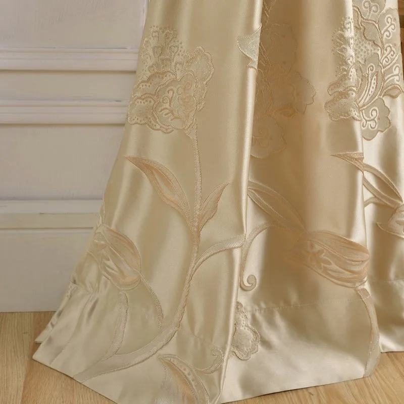 Роскошные жаккардовые шторы для спальни занавески окна с вышитым цветком