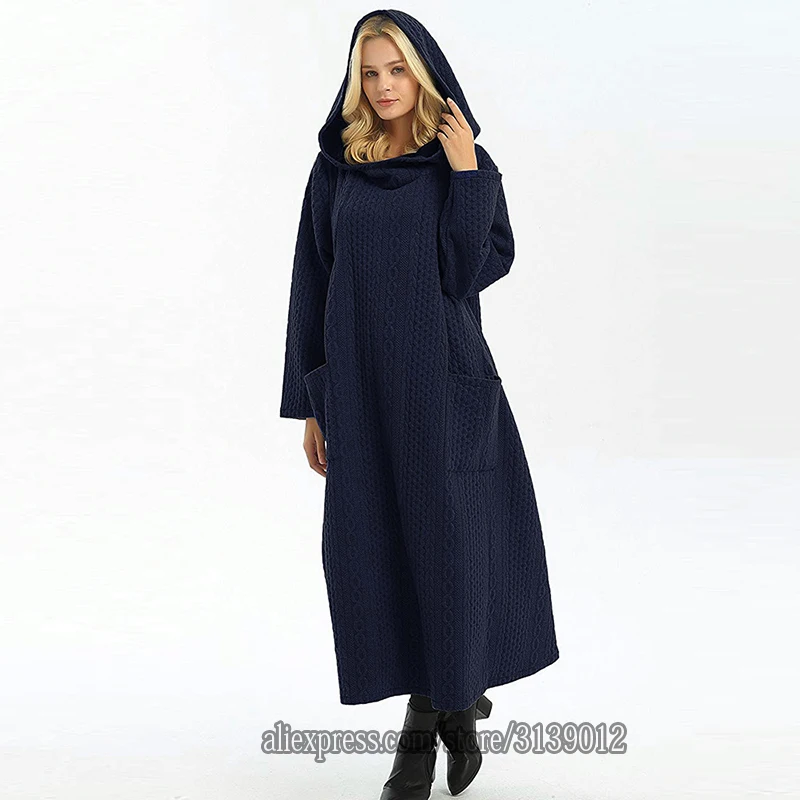Royal blue Зимний кафтан Марокканская абайя Дубай мусульманский хиджаб платье Марокко ислам женские платья Djellaba Caftan Marocain платье kleding Musulman - Цвет: Royal blue