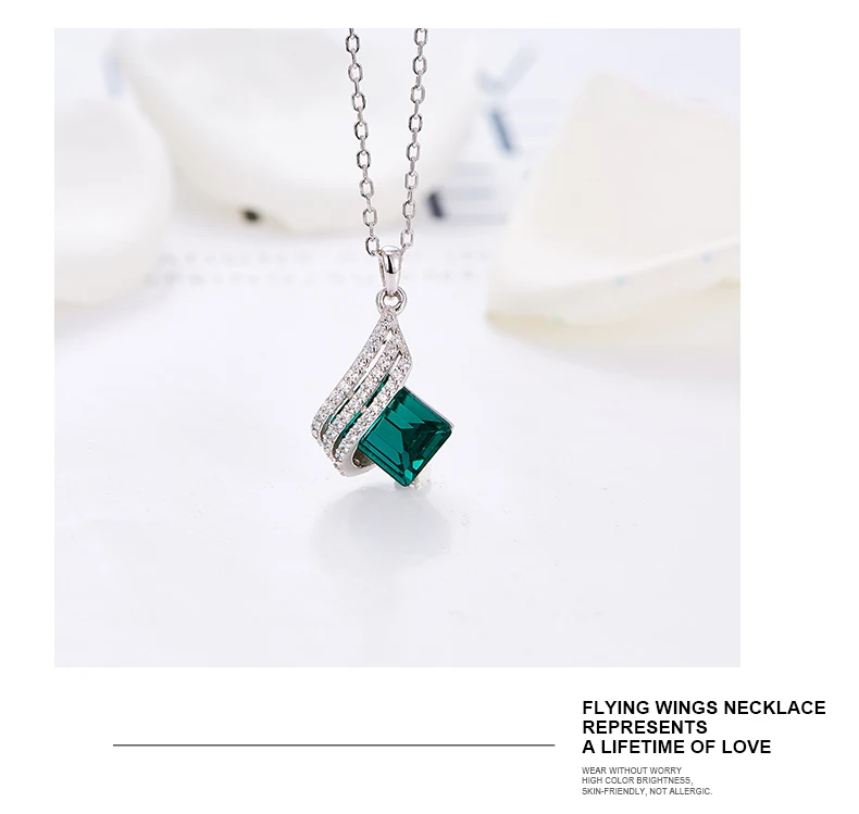 Cdyle daenty элегантный 925 стерлингового серебра ювелирные изделия прозрачный кристалл геометрический кулон ожерелье для женщин девушка подарок на день рождения