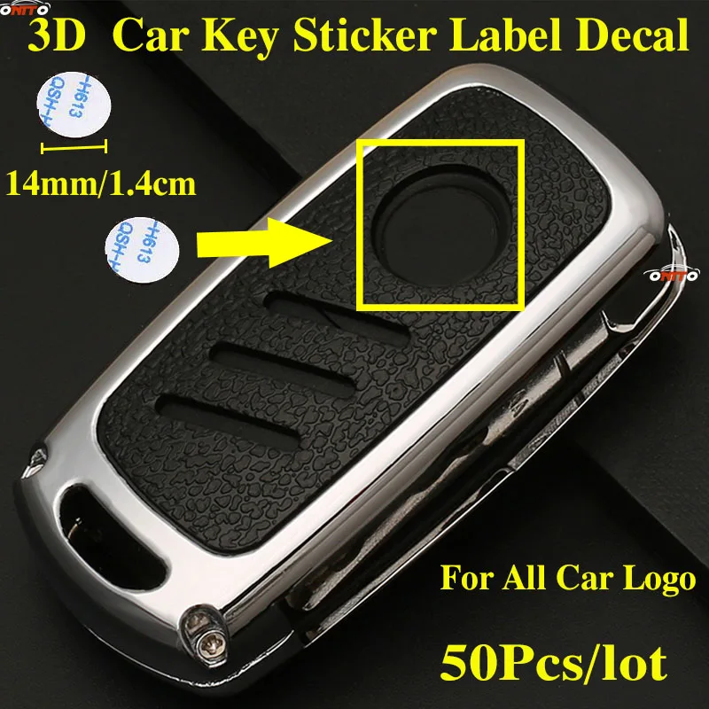 50pcs/set 14MM 1.4cm DIY Car Logo Emblem Auto Key Sticker Radio Button Keyring Decal Label For All Styling Wholesale Price | Автомобили и