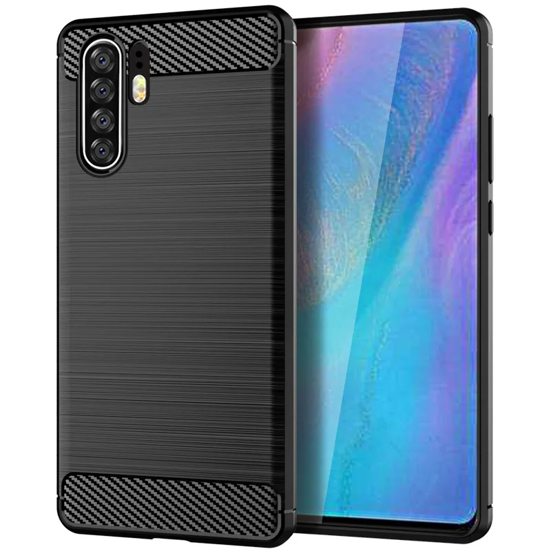 Для huawei P20 P30 Pro Чехол Мягкий бампер из углеродного волокна ТПУ Силиконовая задняя