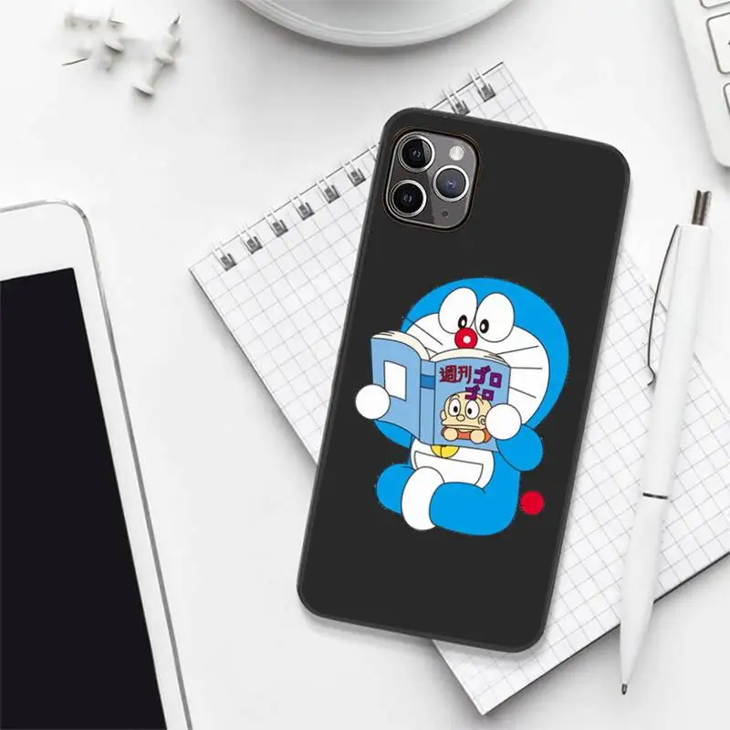 

Japan anime cute cat Doraemon Phone Case Candy Color for iPhone 6 7 8 11 12 s mini pro X XS XR MAX Plus