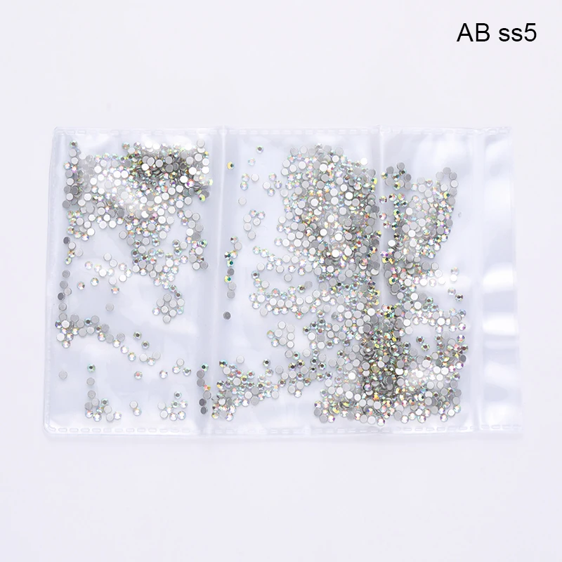 AB SS5 1440 шт. Стразы с плоской задней поверхностью и AB для украшения ногтей, обуви и танцевального платья - Цвет: AB SS5