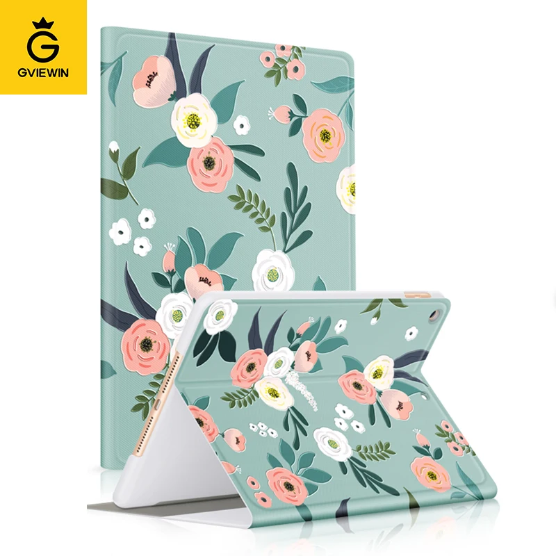 Чехол GVIEWIN для iPad 9 7 дюйма чехол 5 го 6 поколения мягкий кожаный с цветочным