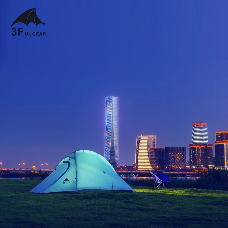 

3F UL GEAR 3-4 Season 15D Tent Waterproof 5000mm 2 Persons Ultralight Double Layer Outdoor Travel Camping Tent with Free Mat