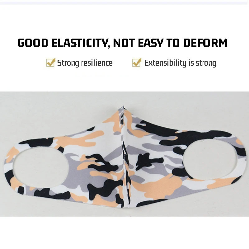 

2pcs non-disposable mask printed camouflage adult mask dustproof and breathable hanging ear exquisite packaging