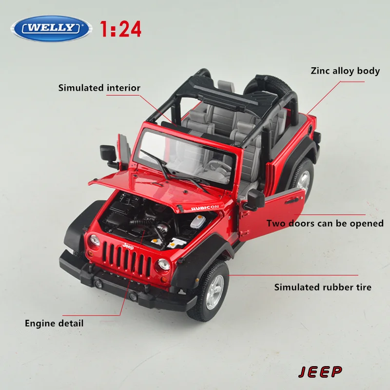 Модель автомобиля WELLY 1:24 Jeep Wrangler модель из сплава коллекция украшений подарок