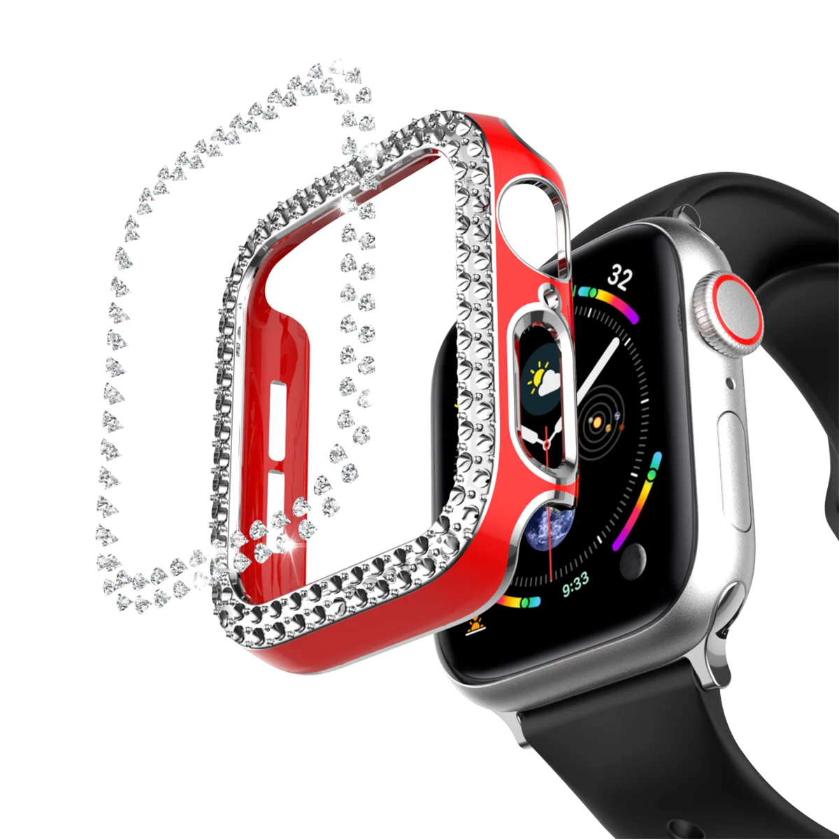 Роскошный чехол для часов Apple Watch 44 мм 40 42 38 поликарбонатный Iwatch серии 6 5 SE 4 3 2 1 с