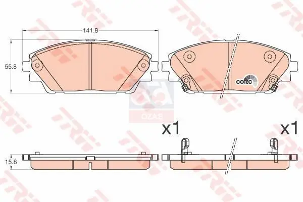 

TRW BRAKE LINING FRONT 14 MA.3 TRW TK