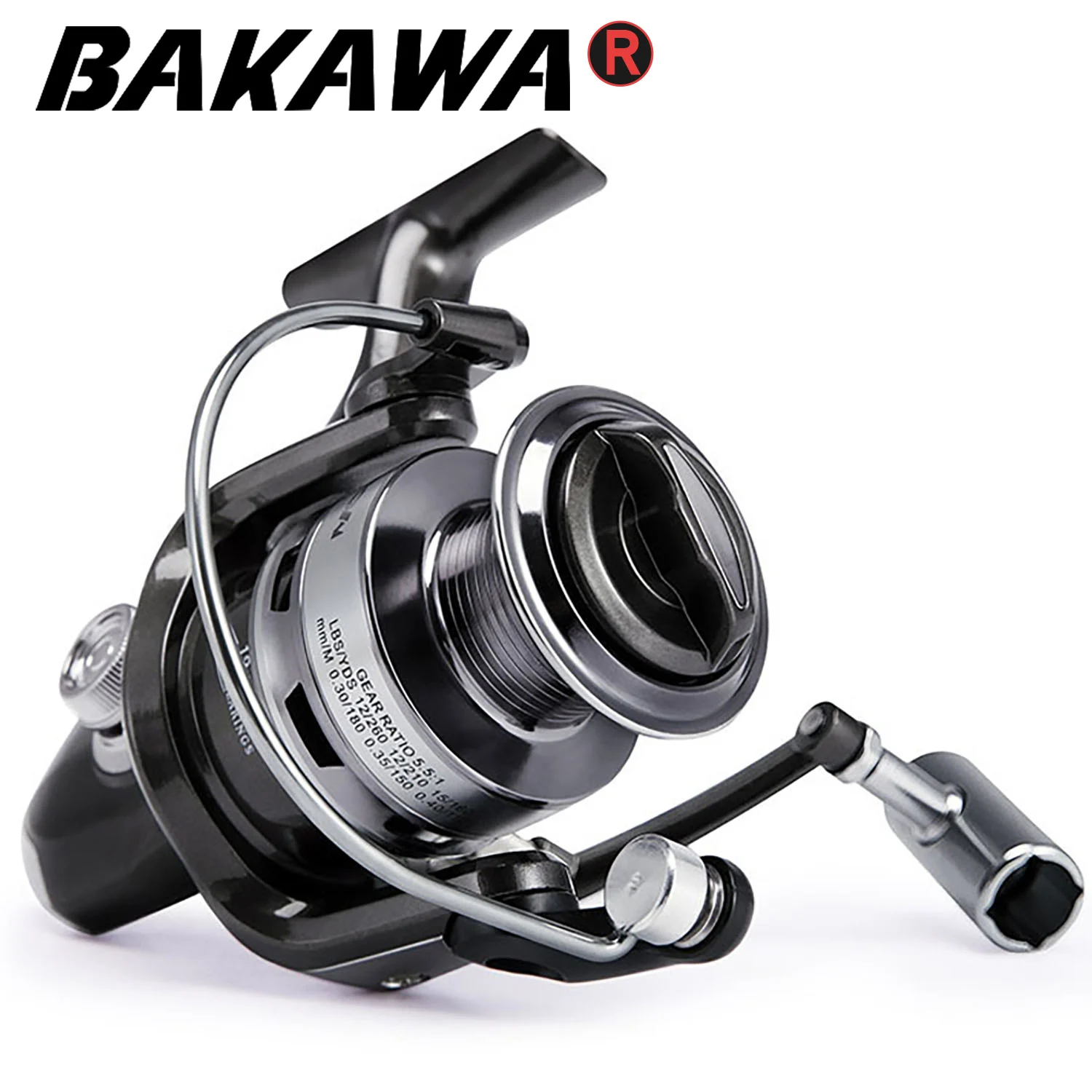 

BAKAWA спиннинговая рыболовная Катушка 12 + 1BB, металлическая катушка для ловли карпа, аксессуары для морской воды, передаточное соотношение 5,5: 1, высокоскоростная Рыбалка