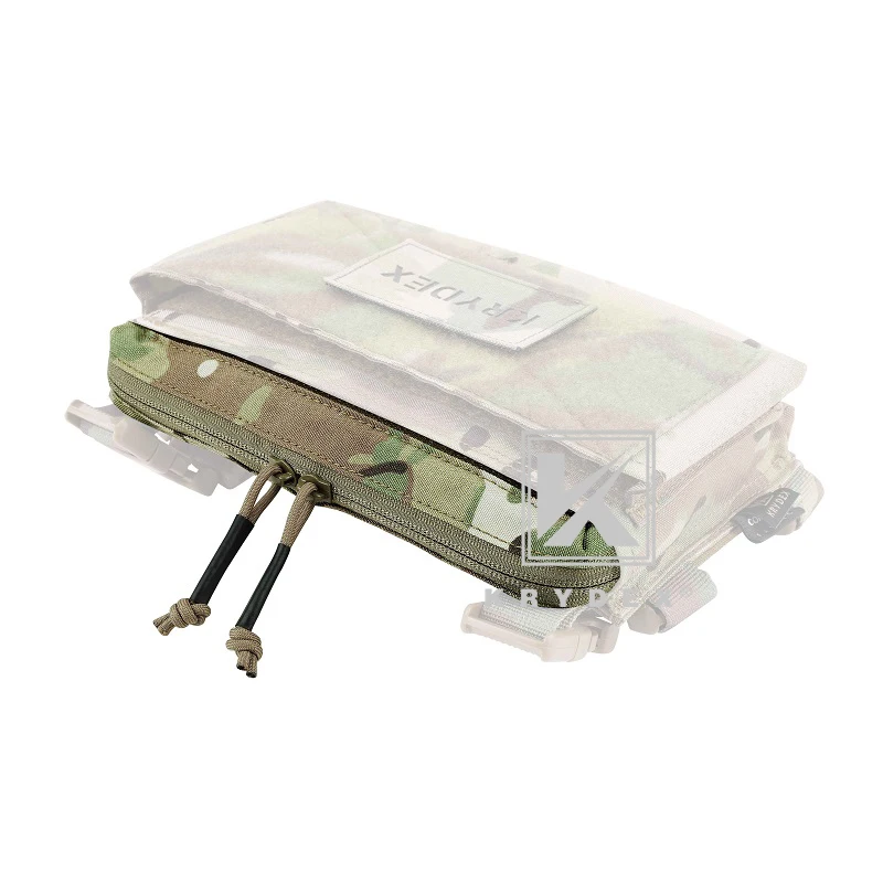 KRYDEX Tactical Vest Zipper Insert Pocket For MK3 Chest Rig Chassis Full Length Double Zipper Panel Accessories Storage Pouch