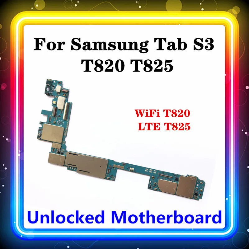 Материнская плата для Samsung Galaxy Tab S3 T820 T825 T827 (LTE)T825 основная с поддержкой WIFI + SIM Android