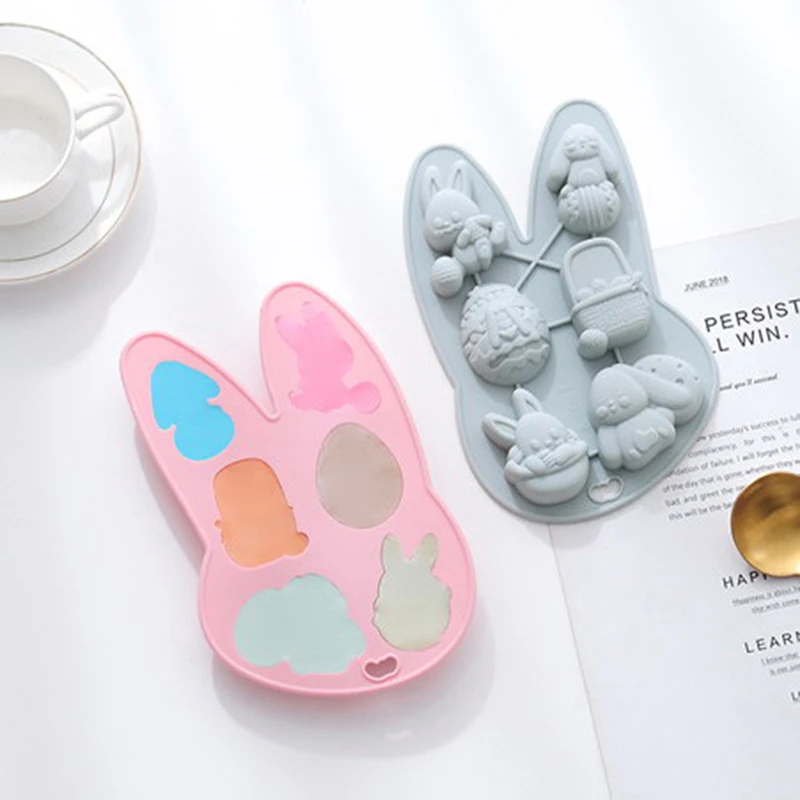 

Easter Rabbit Bunny Shape Silicone Candy Mould Silicone DIY Baking Cake Molds for Kids Baking Candy Cake Chocolate Baking
