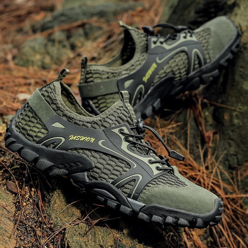 Летняя Мужская дышащая Спортивная обувь для активного отдыха мужская с защитой