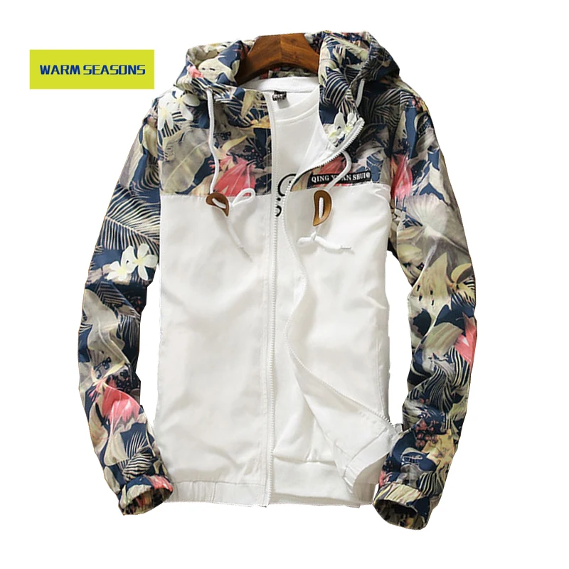 

Women's Hooded Jackets 2021 Spring Autumn Floral Causal Windbreaker Women Basic Jackets Coats Zipper Lightweight Jackets Famale