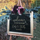 Свадебная наклейка Добро пожаловать в наш Счастливый виниловый стикер для свадьбы знак деревенская Дата пользовательский Декор DIY надпись для знака персонализированный