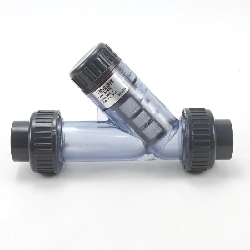 Прозрачный фильтр Y-типа из НПВХ для аквариумной водопроводной трубы