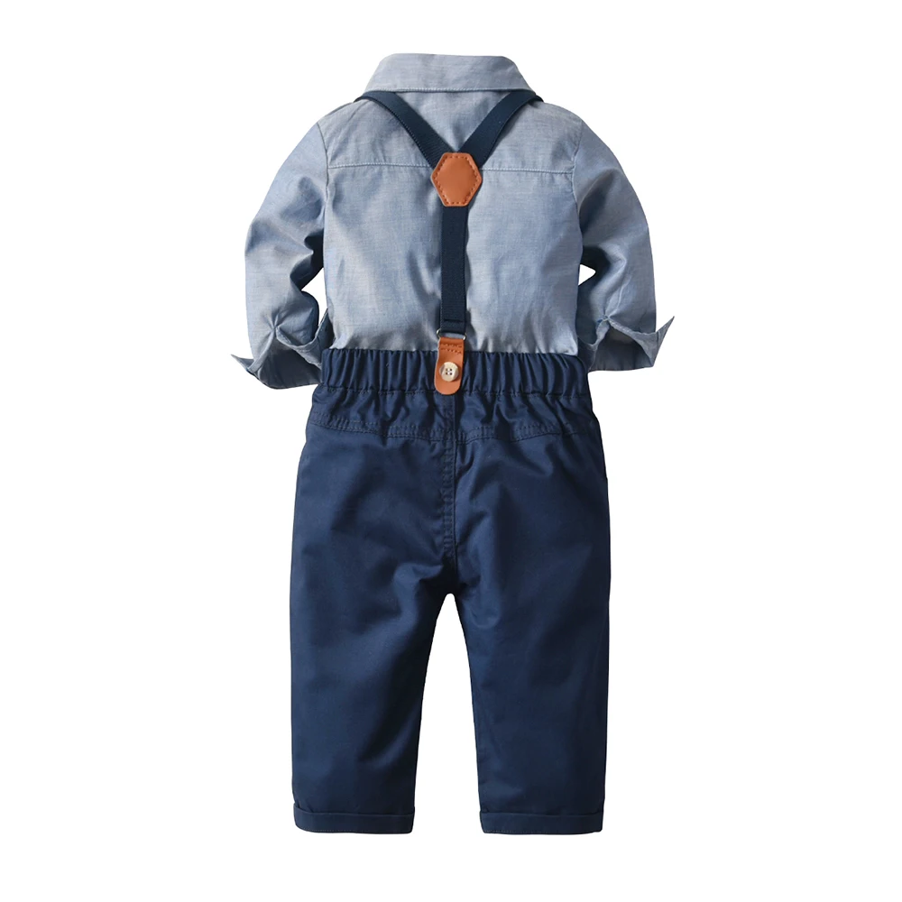 Tem Doger/Весенняя хлопковая одежда джентльмена для маленьких мальчиков рубашка с